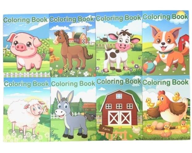 5 X 7 IN FARM ANIMAL COLORING BOOK ASSORTED